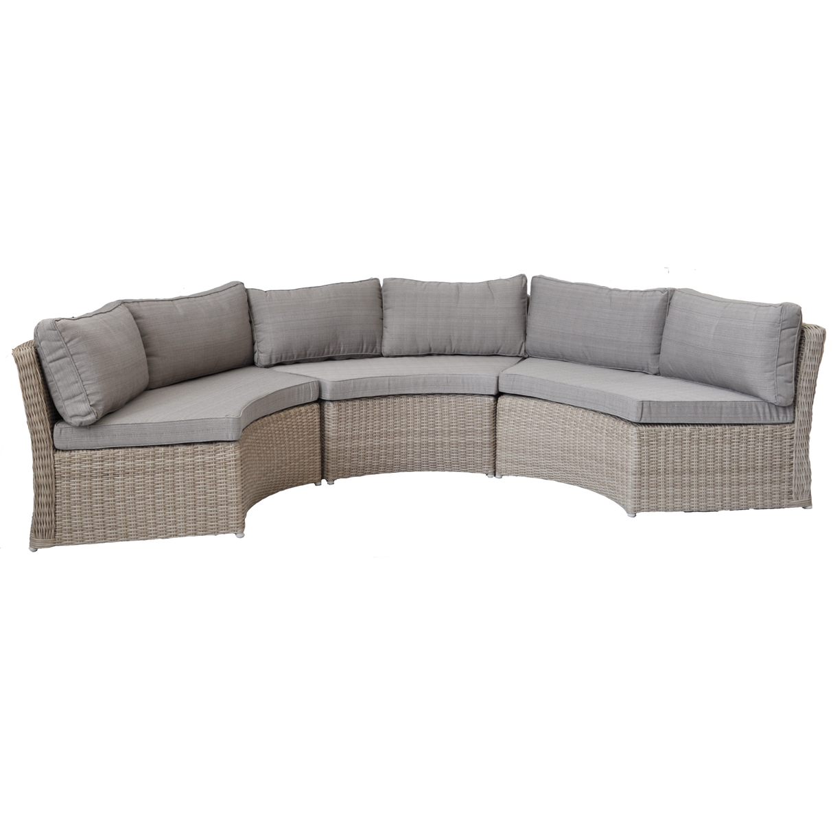 MALVERN - Outdoor Wicker Relaxing Modular Round Lounge Set - TheSpaCo