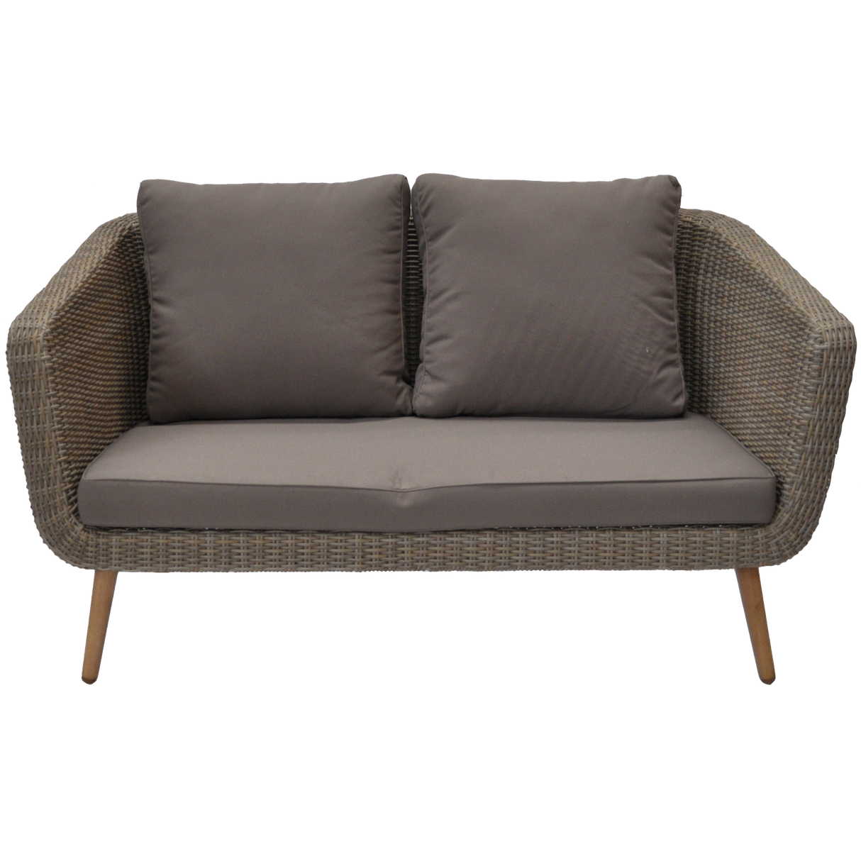 VERMONT - Glamorous 4 Seater Outdoor Timber Wicker Lounge Set - TheSpaCo