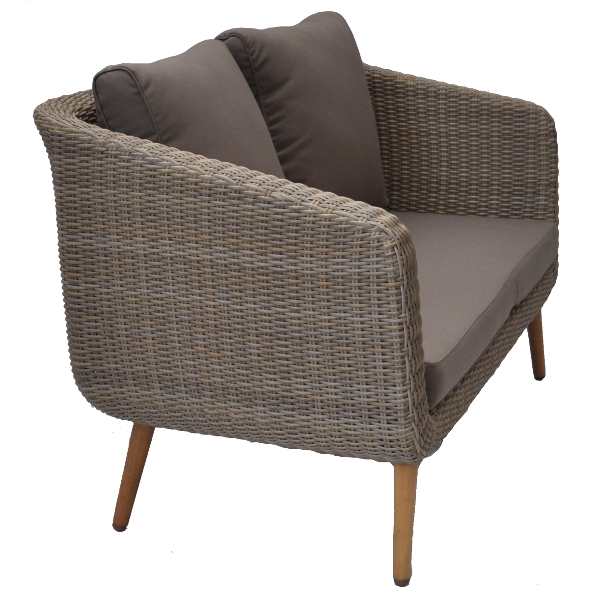 VERMONT - Glamorous 4 Seater Outdoor Timber Wicker Lounge Set - TheSpaCo