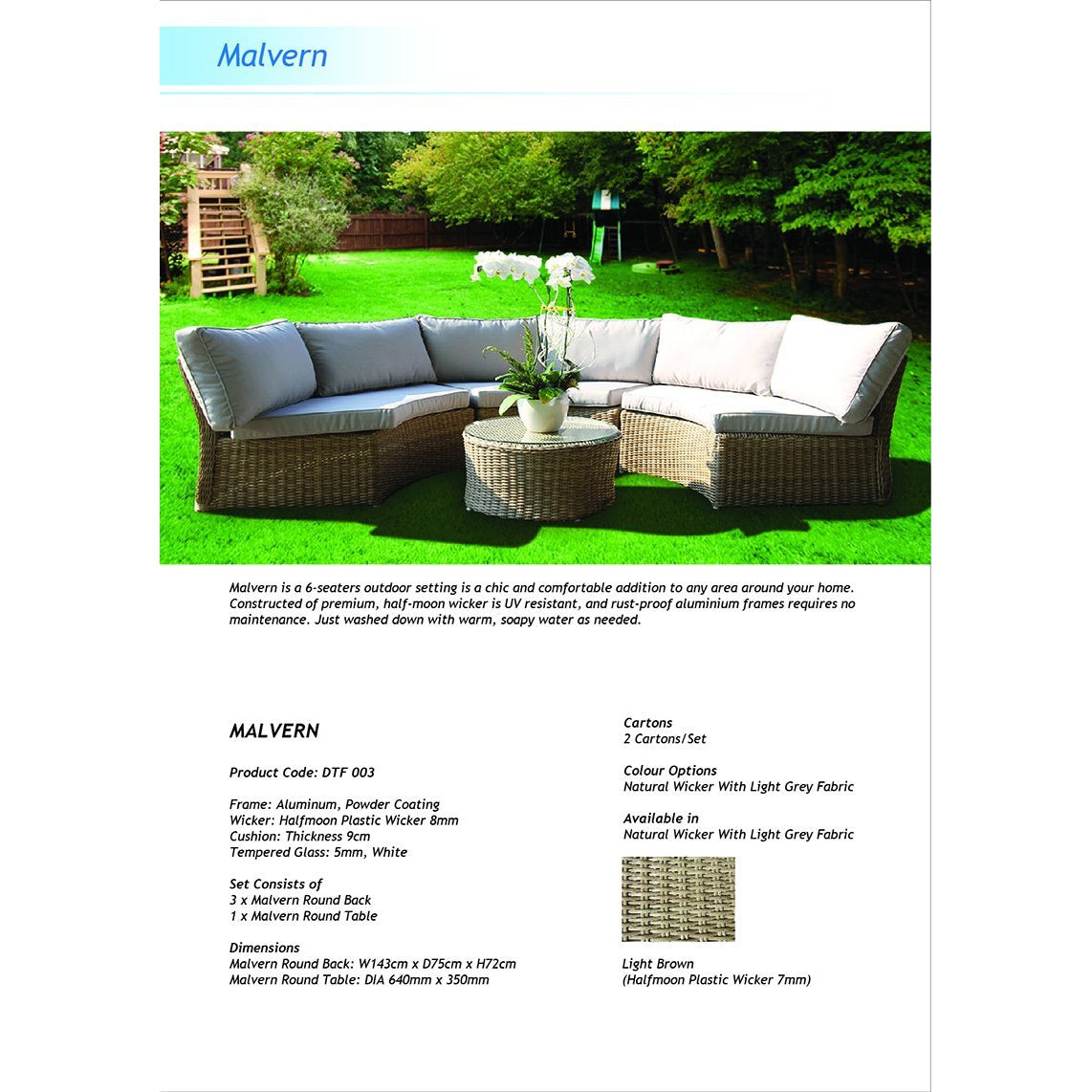 MALVERN - Outdoor Wicker Relaxing Modular Round Lounge Set - TheSpaCo