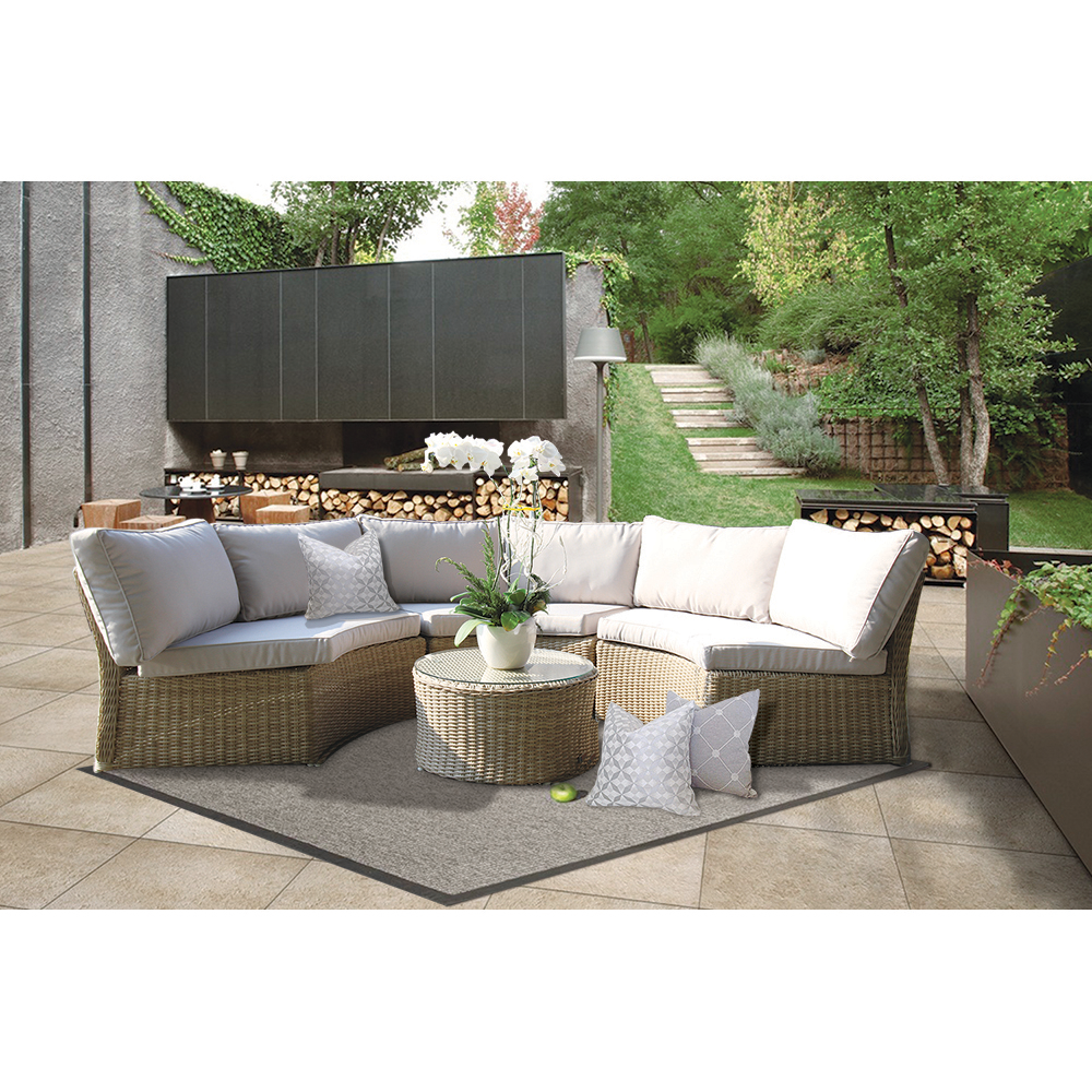 MALVERN - Outdoor Wicker Relaxing Modular Round Lounge Set - TheSpaCo