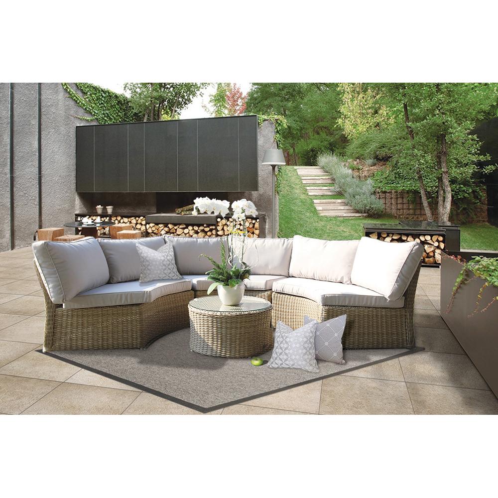 MALVERN - Outdoor Wicker Relaxing Modular Round Lounge Set - TheSpaCo