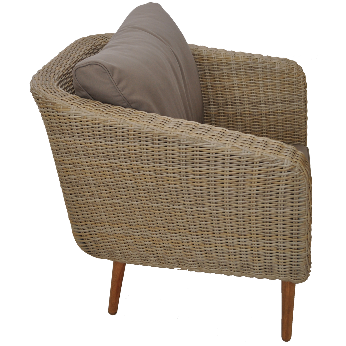 VERMONT - Glamorous 4 Seater Outdoor Timber Wicker Lounge Set - TheSpaCo