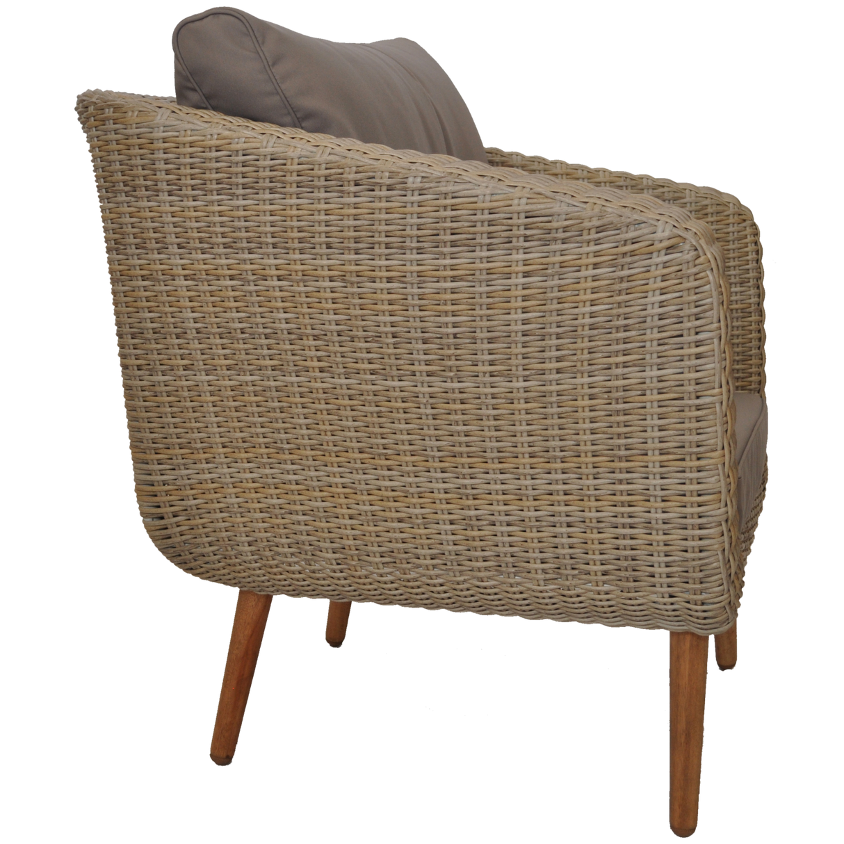 VERMONT - Glamorous 4 Seater Outdoor Timber Wicker Lounge Set - TheSpaCo