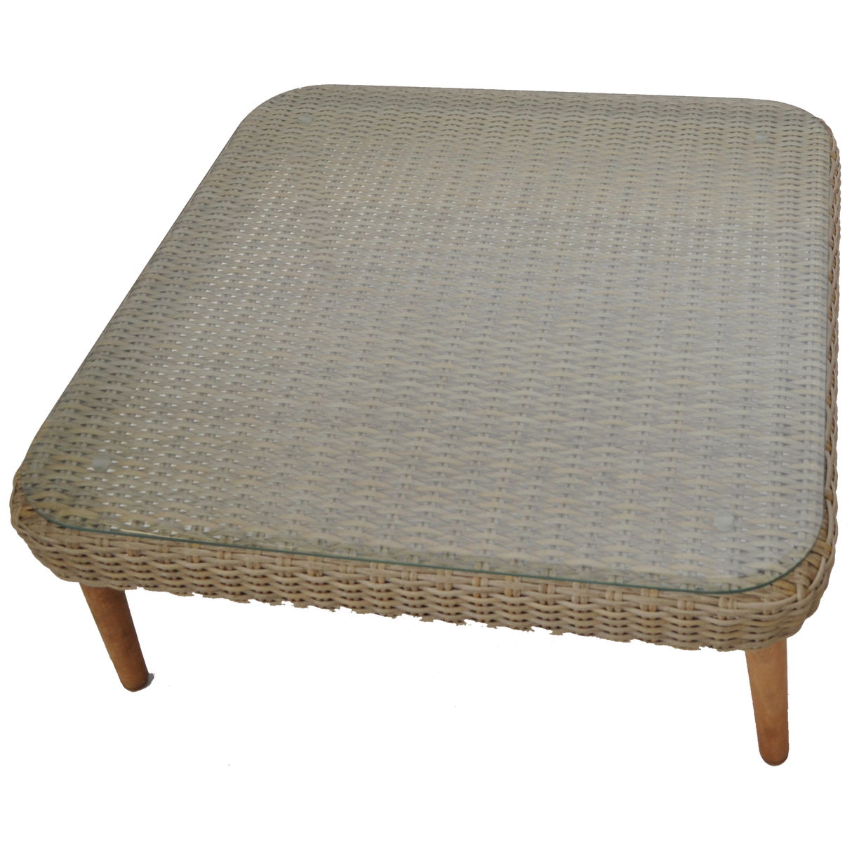 VERMONT - Glamorous 4 Seater Outdoor Timber Wicker Lounge Set - TheSpaCo