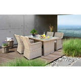 ASHBURTON - 5 Piece Outdoor Wicker Rectangle Table Dining Set