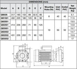 Davey QB Series 2.5HP Single Speed Pump Coarse Thread AMP