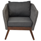 MORNINGTON - 5 Seater Outdoor Timber Table Wicker Lounge Set - TheSpaCo