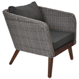 MORNINGTON - 5 Seater Outdoor Timber Table Wicker Lounge Set - TheSpaCo