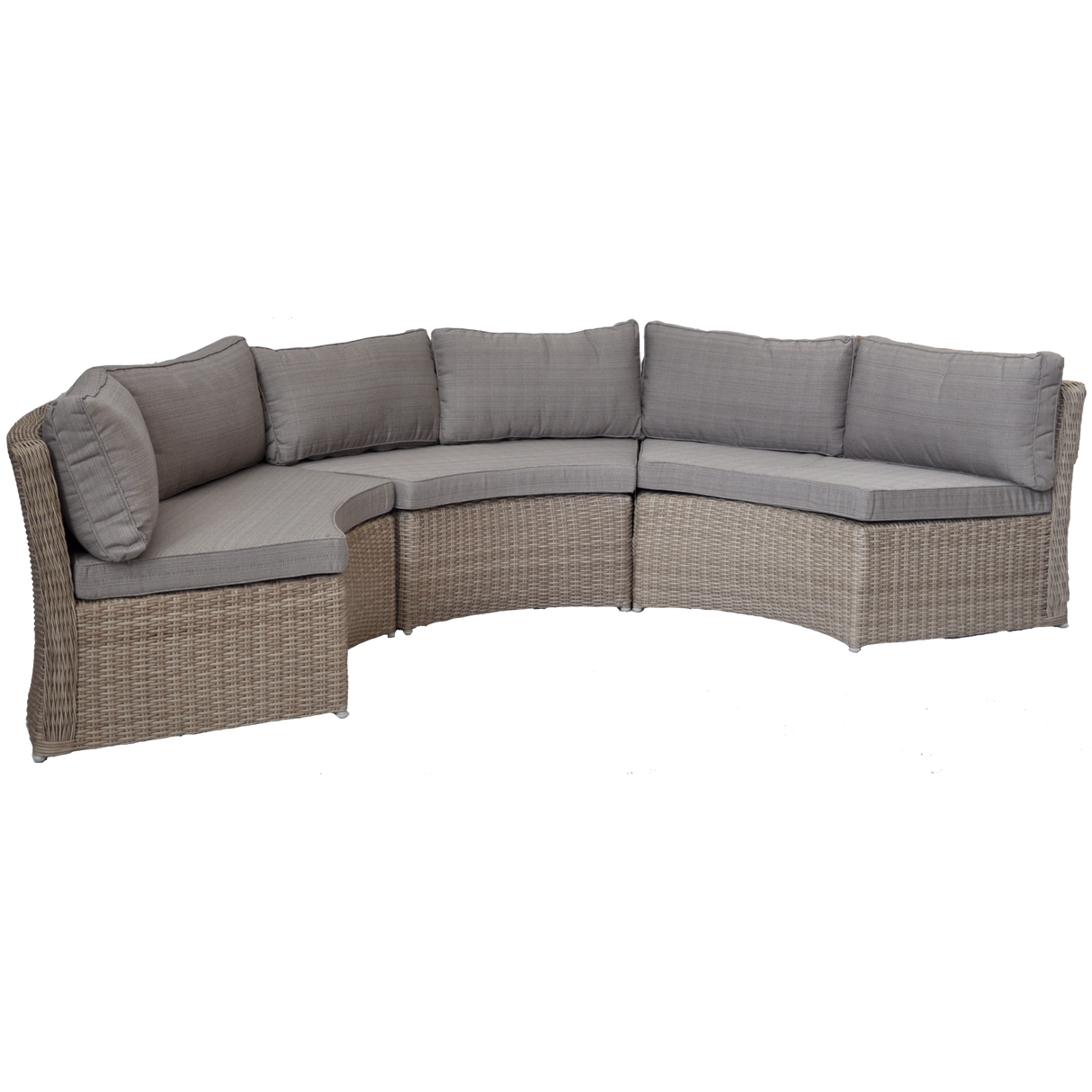 MALVERN - Outdoor Wicker Relaxing Modular Round Lounge Set - TheSpaCo