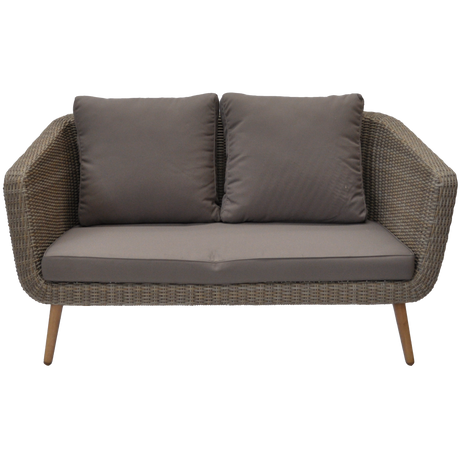 VERMONT - Glamorous 4 Seater Outdoor Timber Wicker Lounge Set - TheSpaCo