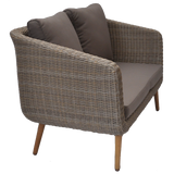 VERMONT - Glamorous 4 Seater Outdoor Timber Wicker Lounge Set - TheSpaCo