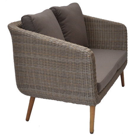 VERMONT - Glamorous 4 Seater Outdoor Timber Wicker Lounge Set - TheSpaCo