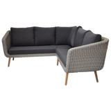 MITCHAM - Fashionable 5 Seater Timber Wicker Corner Lounge Set - TheSpaCo