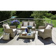 GLEN IRIS - Cozy 4 Seater Balcony Patio Wicker Lounge Set - TheSpaCo