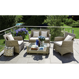 GLEN IRIS - Cozy 4 Seater Balcony Patio Wicker Lounge Set - TheSpaCo