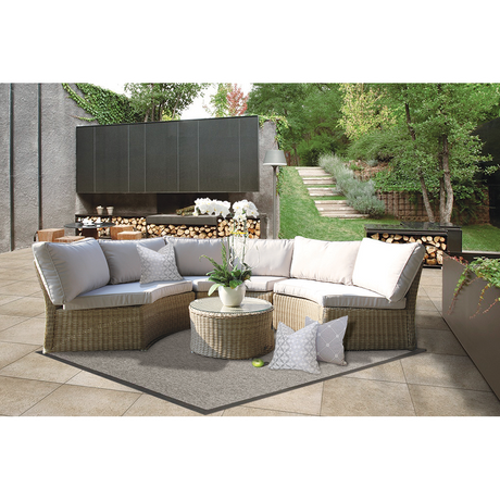 MALVERN - Outdoor Wicker Relaxing Modular Round Lounge Set - TheSpaCo
