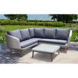 MITCHAM - Fashionable 5 Seater Timber Wicker Corner Lounge Set - TheSpaCo