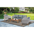 MORNINGTON - 5 Seater Outdoor Timber Table Wicker Lounge Set - TheSpaCo