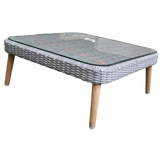MITCHAM - Fashionable 5 Seater Timber Wicker Corner Lounge Set - TheSpaCo