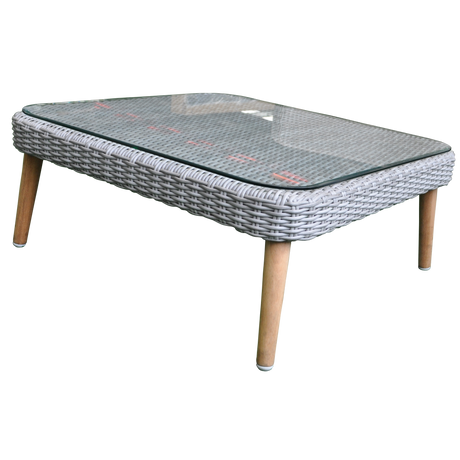 MITCHAM - Fashionable 5 Seater Timber Wicker Corner Lounge Set - TheSpaCo