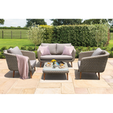 VERMONT - Glamorous 4 Seater Outdoor Timber Wicker Lounge Set - TheSpaCo