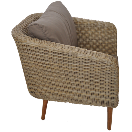 VERMONT - Glamorous 4 Seater Outdoor Timber Wicker Lounge Set - TheSpaCo